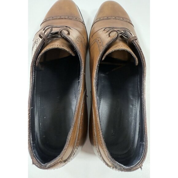 Ermenegildo Zegna Mens Leather Oxford Cap Toe Dress Shoe Italy Sz 9 Handmade main image 4